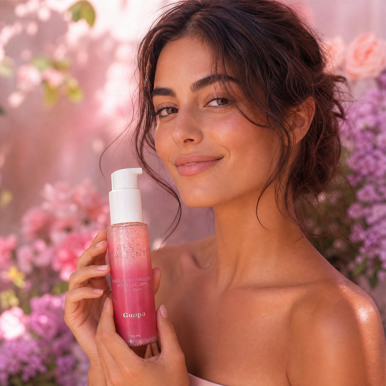Huile Sèche Musc Blanc GUAPA : Pailletée & Scintillante 100 ml